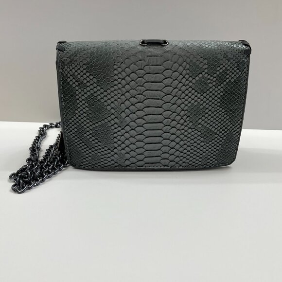 Animal Print Embossed W/ Fringe / Tassel Crossbody Bag - Boho - Gray - NWT - Picture 7 of 10